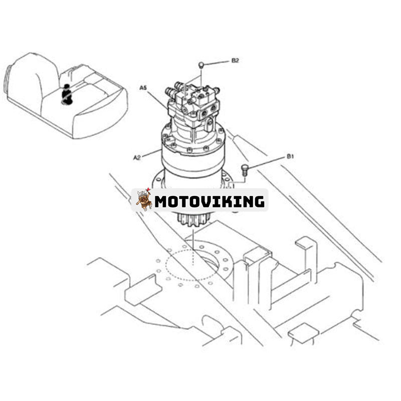 Svängmotorenhet YN15V00026F7 för New Holland Grävmaskin E215 EH215