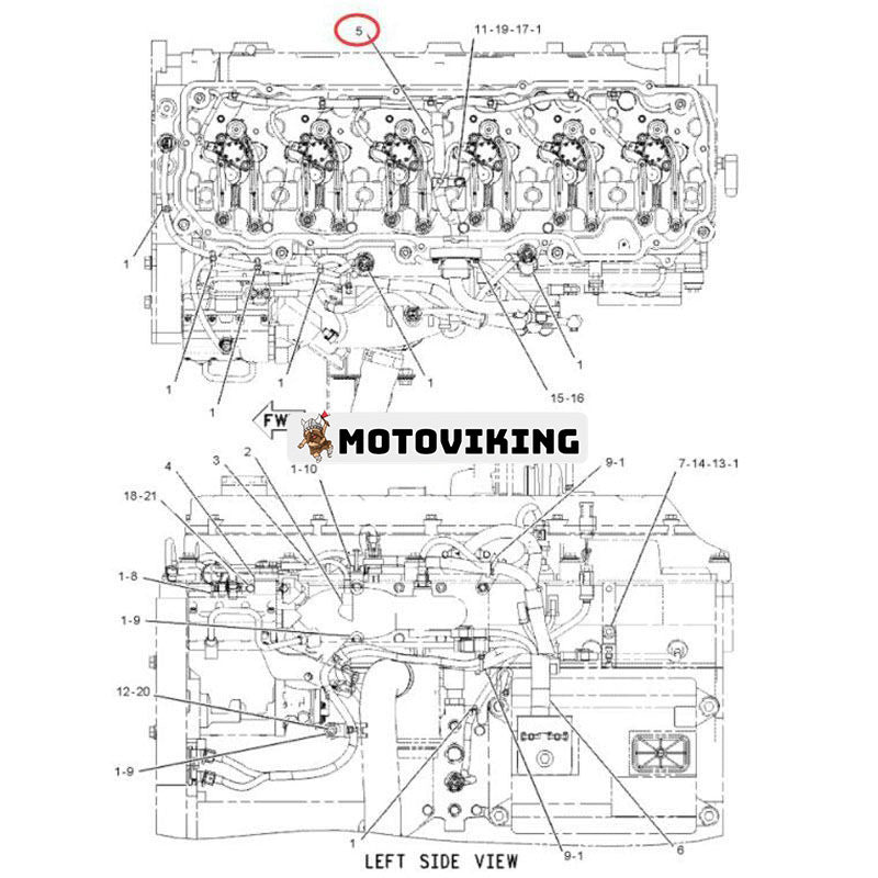 Ledningsaggregat 1889865 för Caterpillar Engine C9 C-9 CAT 973C 627G 637G TK711 TK721 TK722 TK732