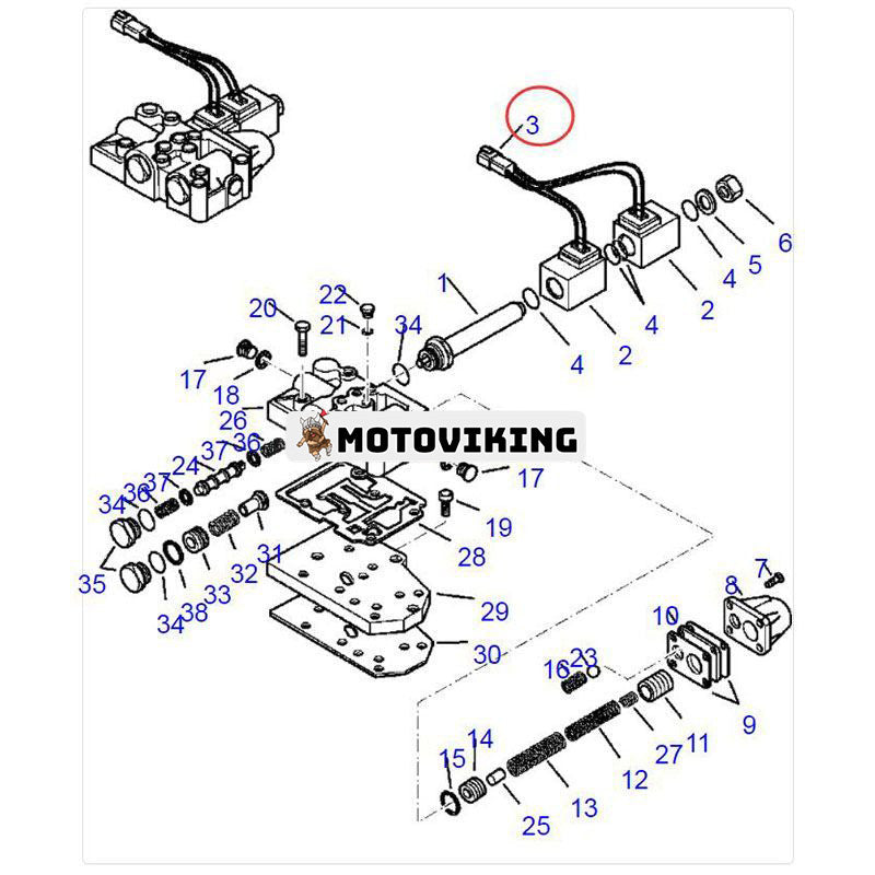 Kontaktdon magnetventil CA0146635 för Komatsu Grävlastare WB140-2N WB150-2N WB91R-2 WB93R-2