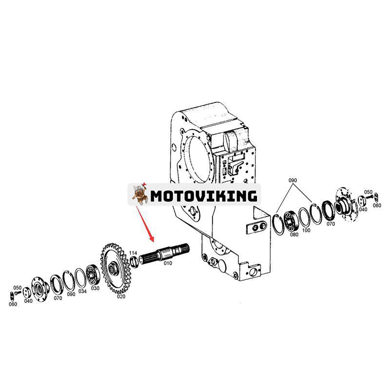 Utgående axel 4644303216 för ZF Transmission Växellåda 4WG180 4WG200 SDLG Hjullastare LG958L