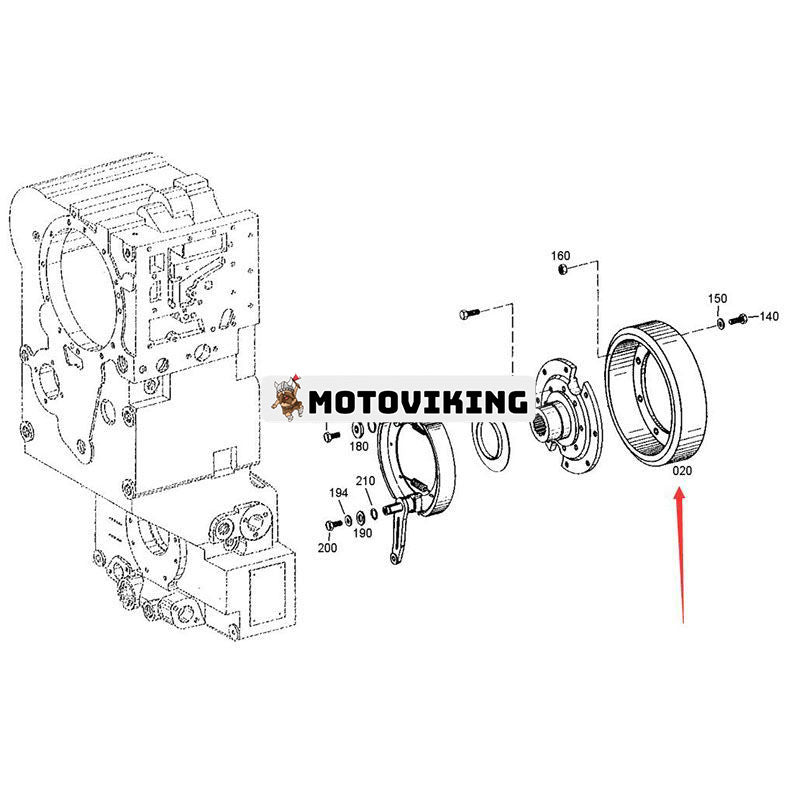 Bromstrumhjul 4644309002 för ZF Transmission Växellåda 4WG180 4WG200 SDLG Hjullastare LG958L