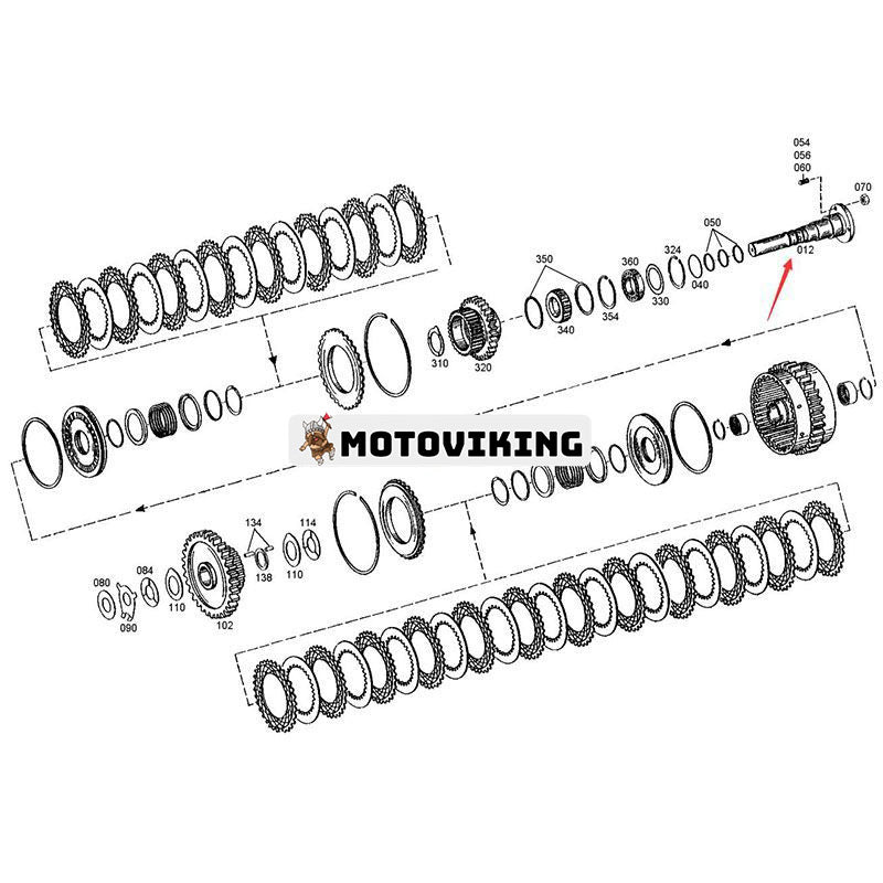 Axel 4644351076 för ZF Transmission Växellåda 4WG180 4WG200