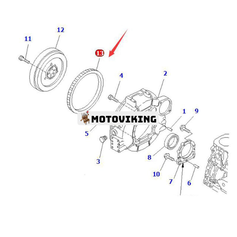 116T svänghjulsväxelring Y124550-21600 för Yanmar Engine 4TNE84