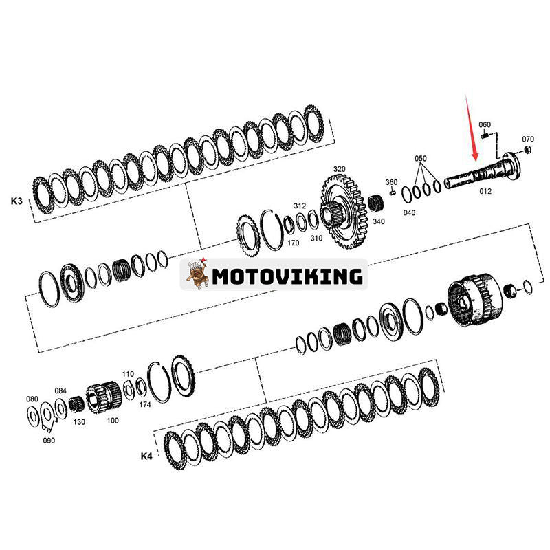 Axelaxel 4644353058 för ZF Transmission Växellåda 4WG180 4WG200