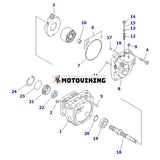 Hydraulpump 708-3S-00130 för Komatsu grävmaskin PC40MR-1 PC45MR-1 PC45MRX-1