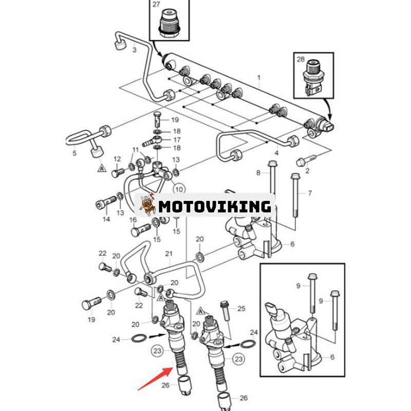 Injektor 3801277 för Volvo Penta Engine TAD650VE TAD660VE
