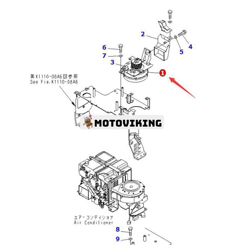 Fläkt 11630-7521 21N-979-3210 för Komatsu Engine D375 Grävmaskin PC1250-7 PC600-7 PC750-7 PC800-7