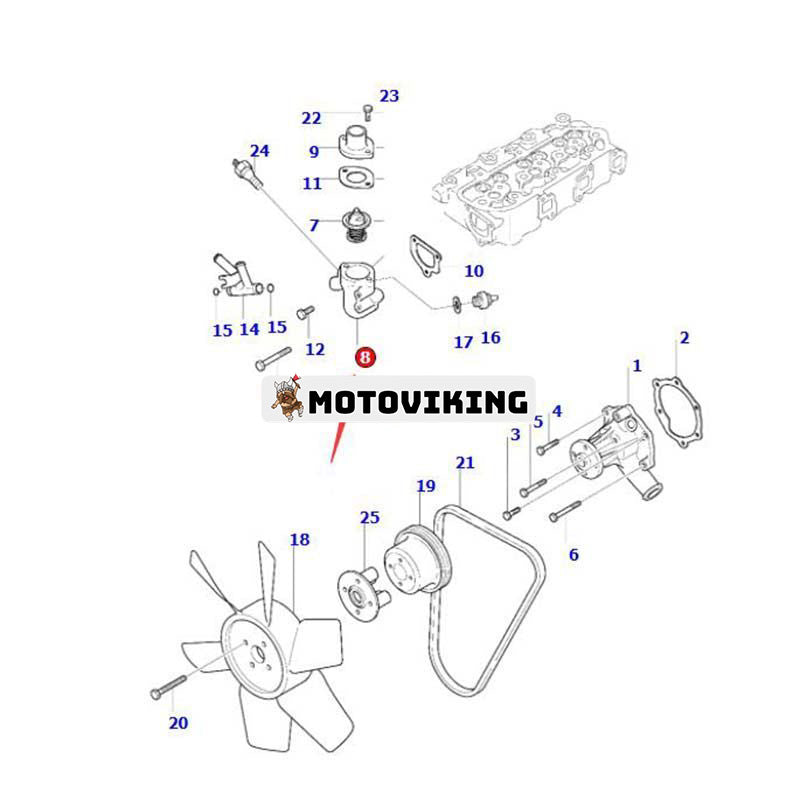 Termostkoppling MM43502901 för Mitsubishi Engine L3E Doosan Daewoo SOLAR 015PLUS