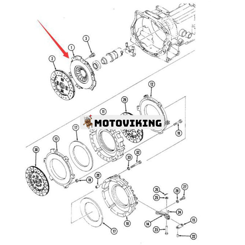 Kopplingstryckplatta 1273254C1 för CASE Tractor 1120 244 245 254 255 265