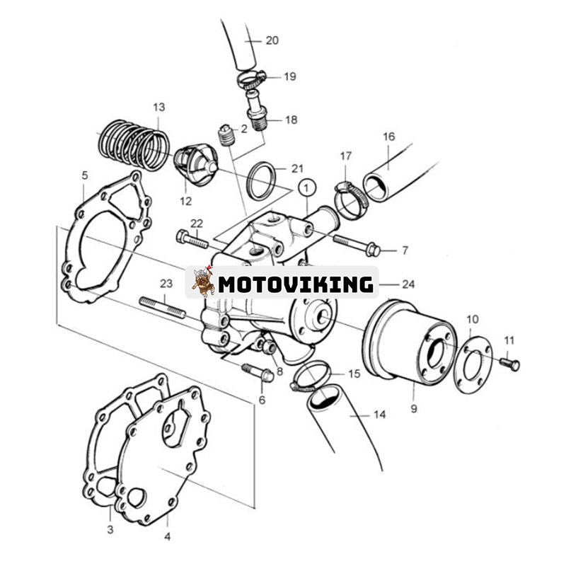 Vattenpump 3580363 för Volvo Penta Engine MD2010-C MD2010A MD2020A MD2030A MD2010B MD2020B MD2030B