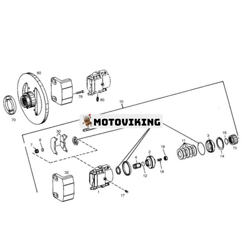 Bromsbeläggssats K9000602 för Doosan hjullastare DL250 DL350 DL300