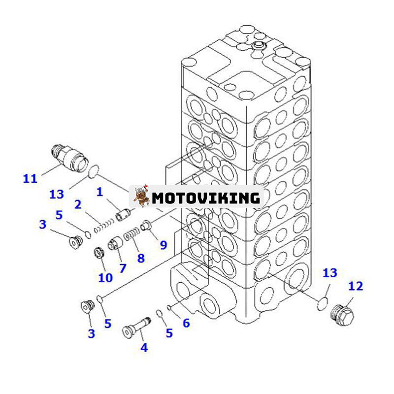 Styrventil 723-57-11300 för Komatsu Engine SAA4D102E-2 grävmaskin PC100-6 PC120-6 PC130-6