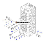 Styrventil 723-57-11300 för Komatsu Engine SAA4D102E-2 grävmaskin PC100-6 PC120-6 PC130-6