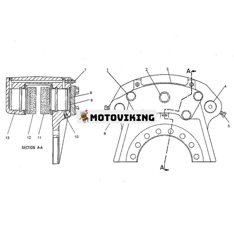 Bromsbeläggssats 9C8022 för Caterpillar Hjullastare CAT 916 926