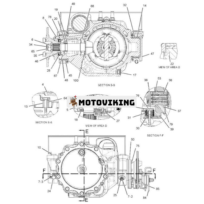 Bromsbeläggssats 2385273 för Caterpillar CAT TH103 TH220B TH330B TH340B TH350B TH355B TH460B TH560B TH580B