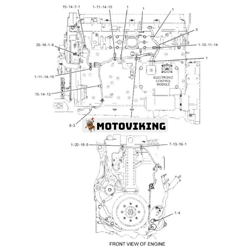 Ledningsenhet 219-7461 för Caterpillar Engine C11 C13 Grävmaskin CAT 345C 345D 349D