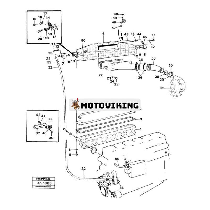 Turbo TA5102 Turboladdare VOE11031711 för Volvo Engine TD121 TD122
