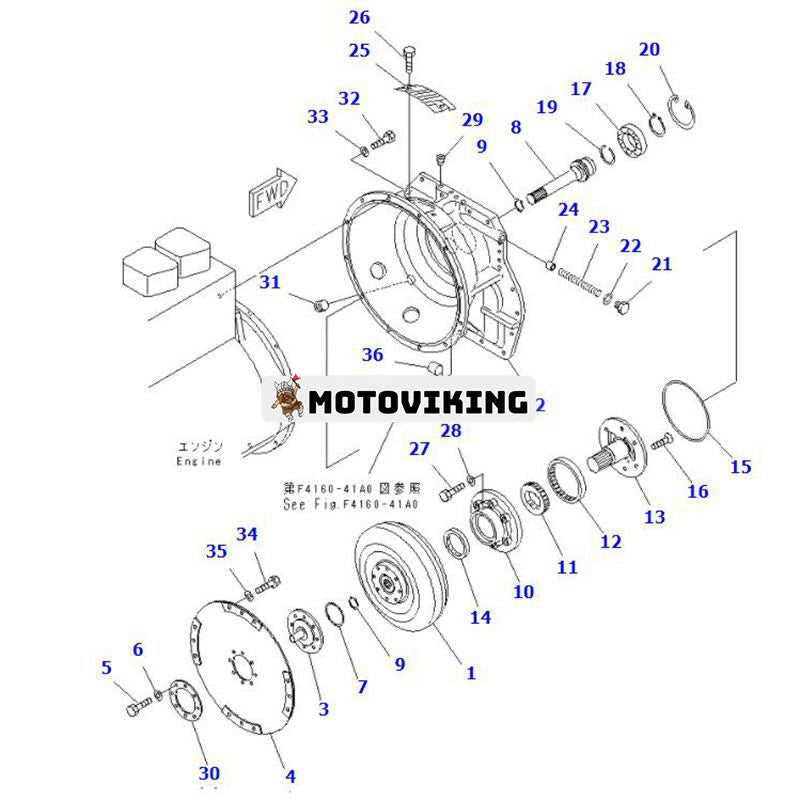 Momentomvandlare 3EC-13-31100 för Komatsu Forklift FD50A-7 FD45-7 FG50A-7 FG45-7 FG35Z/40Z-7 CX20