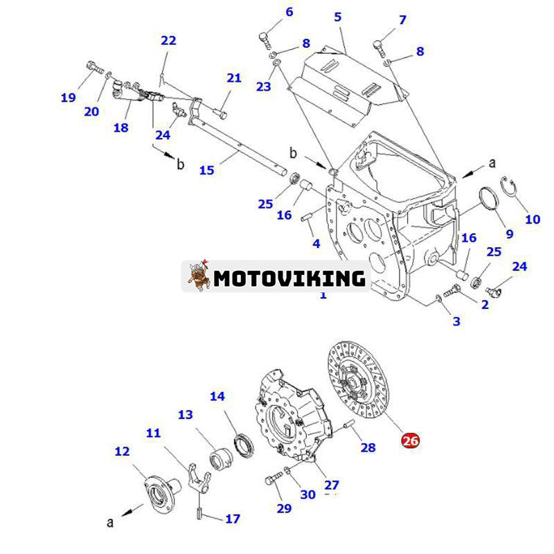 Kopplingsskiva 3EB-10-32320 för Komatsu gaffeltruck FD10/15-16 FD10C-17 FD15-17 FD18-16 FG10-15-17 FG18-17