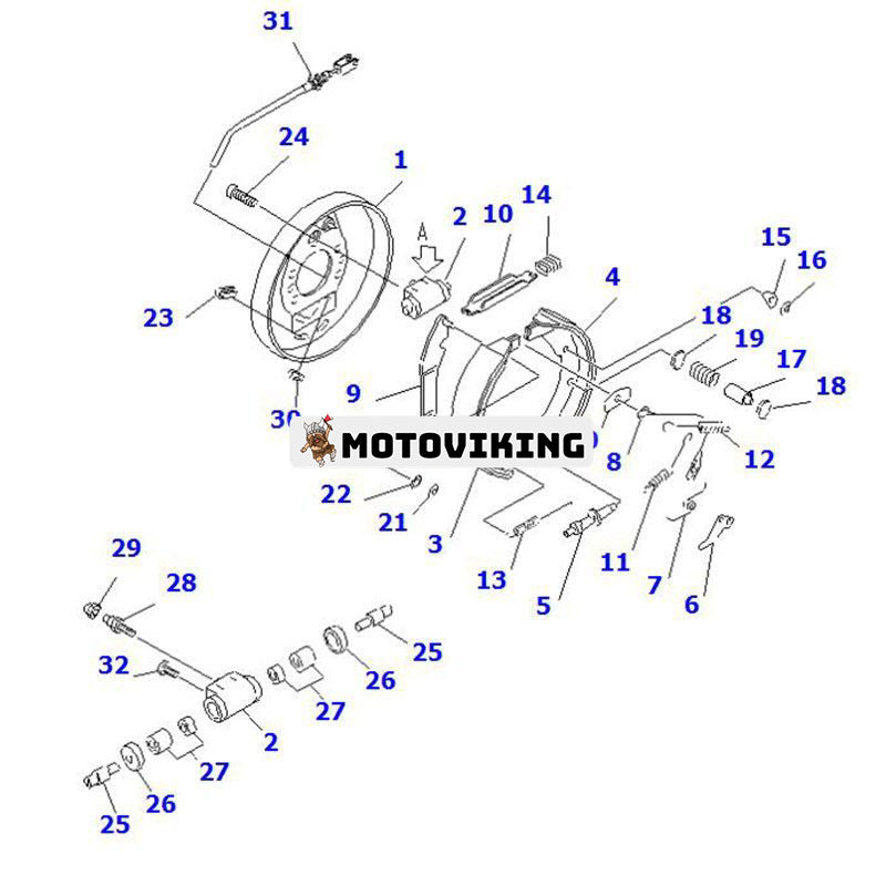 2 ST Bromsbackar 3EB-30-51770 3EB-30-51760 för Komatsu FD20/25-17-A FD30-17-A FD35A-16 FG30-17-W FG35A-16