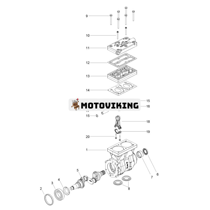 Luftbromskompressor 9125600080 VG1093130001 för Howo Truck A7 636 CC