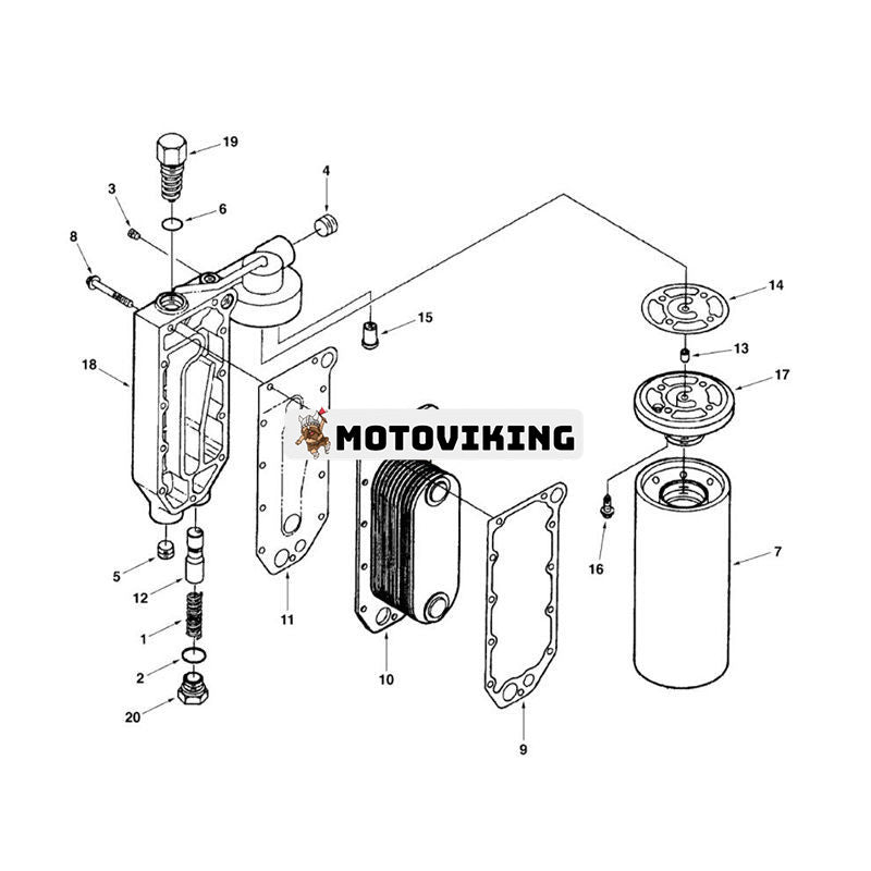 Oljekylhuvud SA3922882 för Volvo grävmaskin EC240 med packning