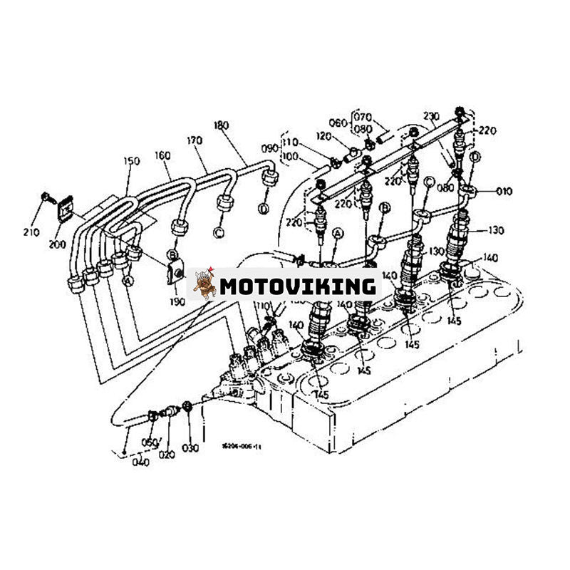 Glödstift 16241-65510 16241-65511 D905 för Kubota Engine D905 Grävmaskin KX71 Hjullastare R310 R310BH