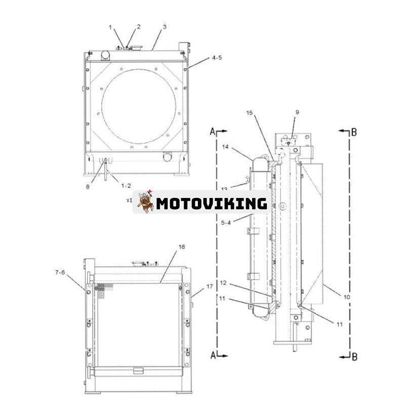Oljekylare 190-5789 för Mitusbishi Engine 4M40 Caterpillar Grävmaskin CAT 307C