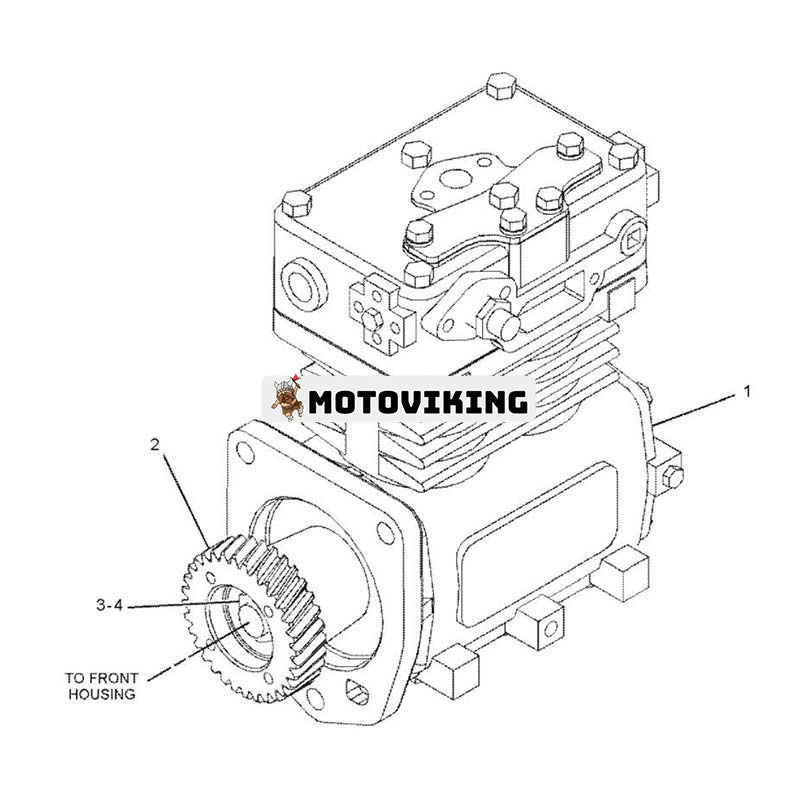 Luftbromskompressor 4P0676 för Caterpillar Engine 3306 3406 Hjullastare CAT 980C 980F