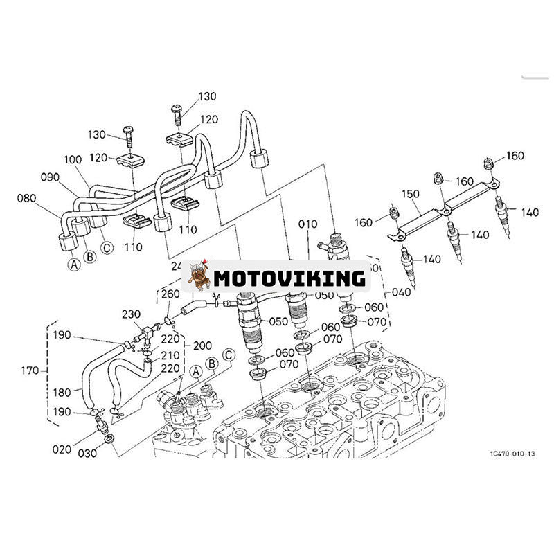 Överflödesrör 1G962-42500 för Kubota traktor BX2230D BX2350D BX2360 BX2370 BX2380 BX23S BX24D BX25