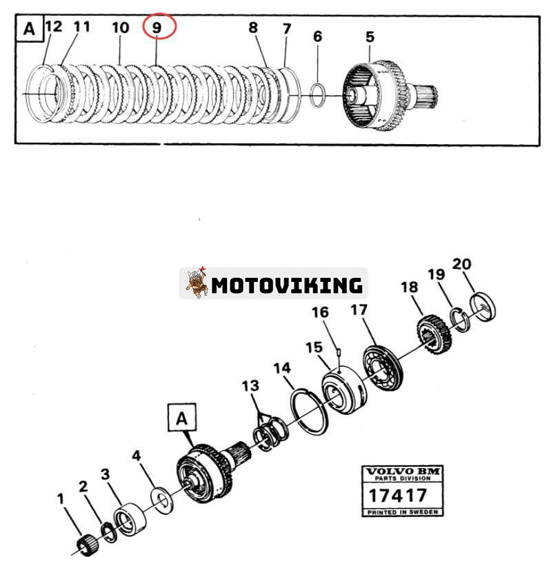 Skiva 11704882 11992887 för Volvo Hjullastare 4200 L30