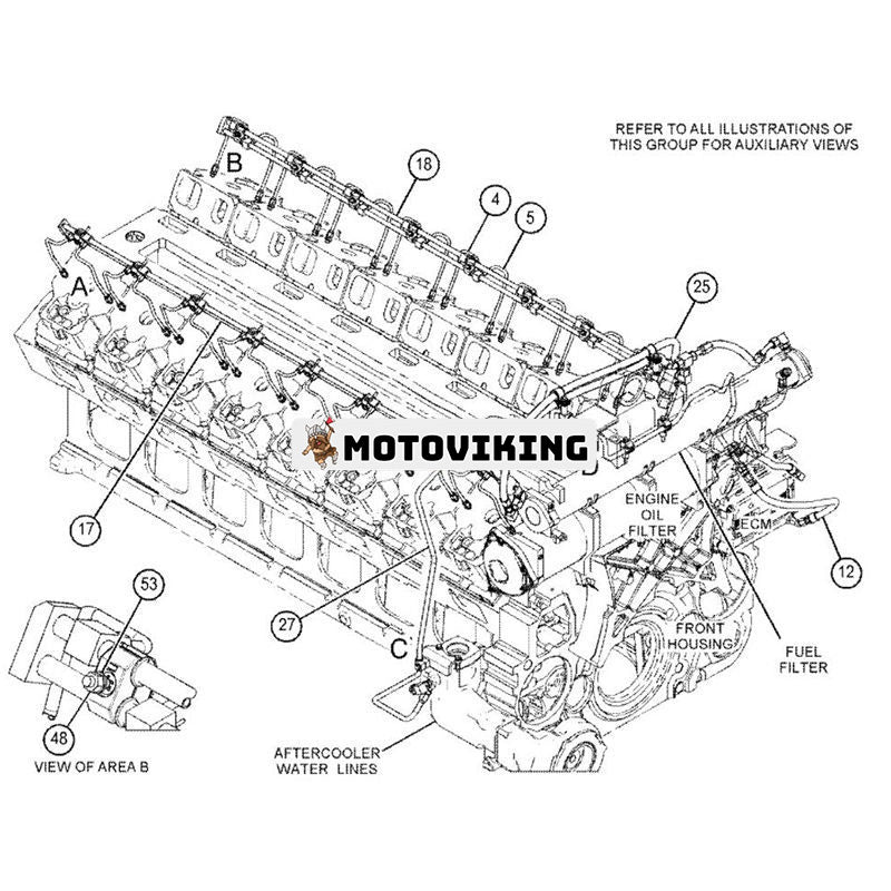 Adapter 7C7682 för Caterpillar Engine 3508 3512B 3516B Grävmaskin CAT 5130 5130B Hjullastare 994D 994F 994H 994K