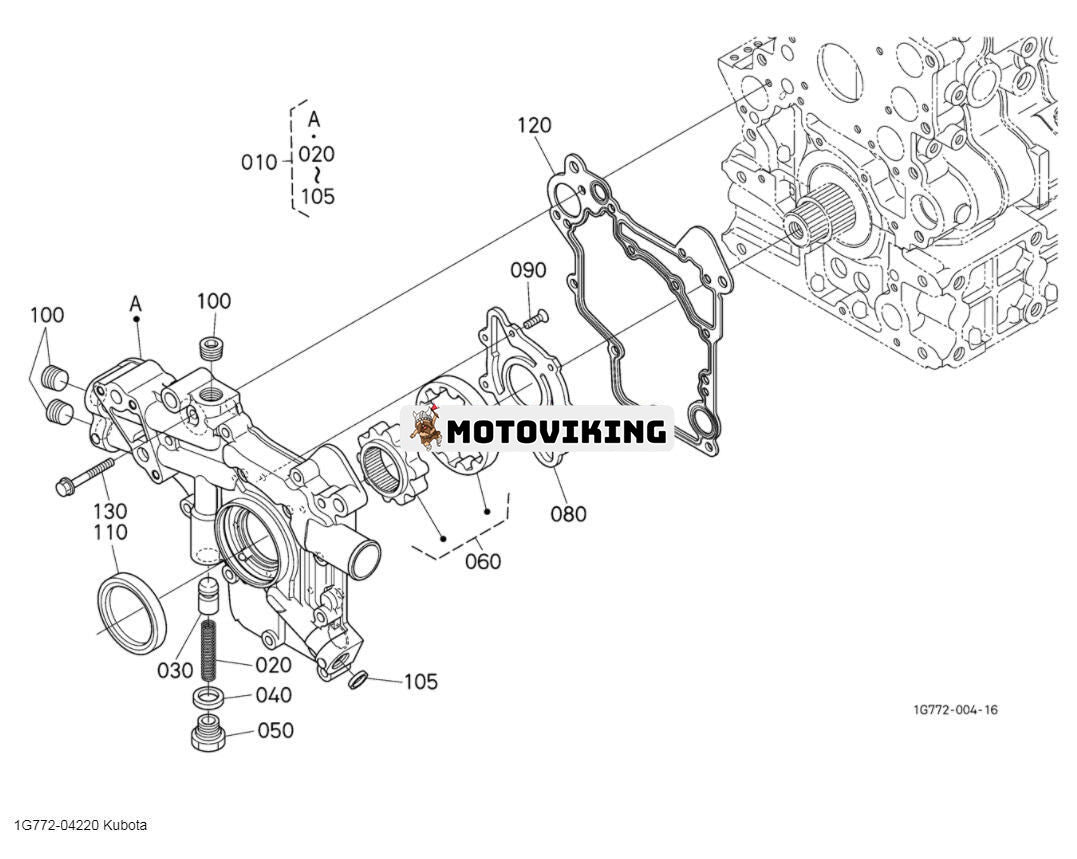 Frontkåpa 1G772-04220 för Kubota Engine V3307 traktor M5040DT M6040DT M6060HD M7040DT M7060HD