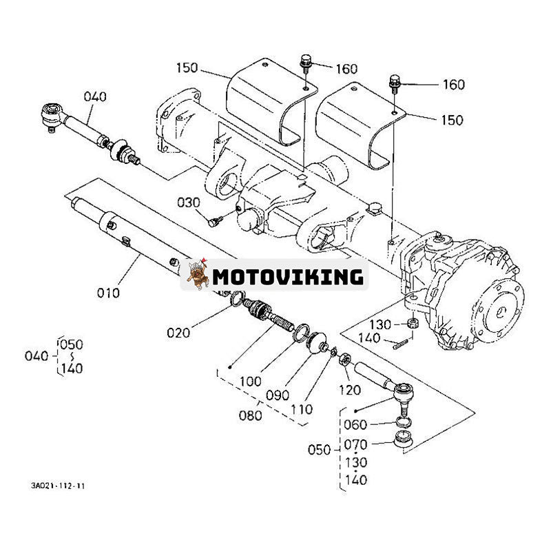 Parallellstag 3A121-62980 för Kubota Tractor L48 M4700DT M5040DT M5400DT M6040HD M7060HD M8560HD M9000HD M9960HDC