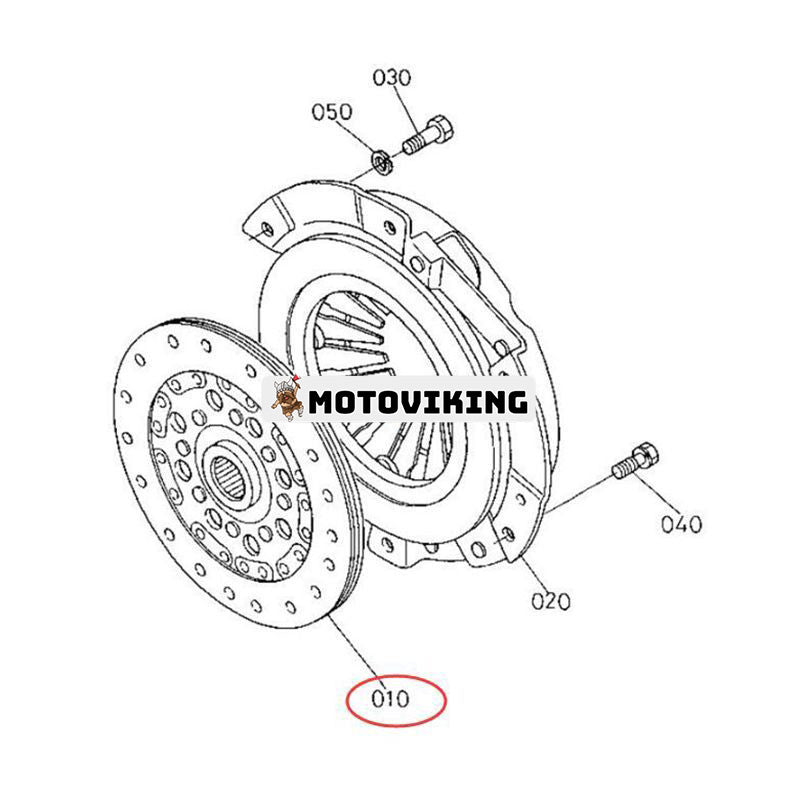 Kopplingsskiva 66419-13400 för Kubota traktor B2150HSD B2150HSE