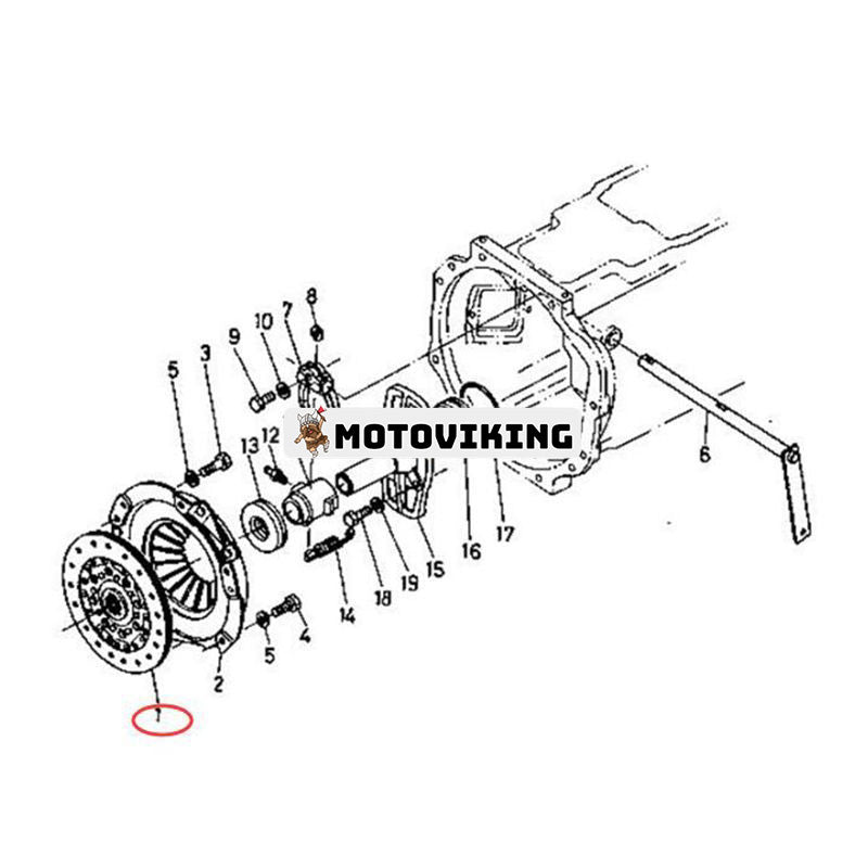 Kopplingsskiva 35300-14300 för Kubota traktor L2050DT L2250DT L235 L2350F L245DT L2550F L275 L285P L295DT