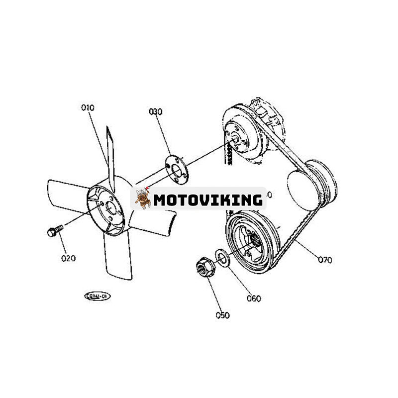 Fläkt 15531-74110 för Kubota Engine D950 Traktor B20 B5200D B6200D B7200D B8200DP