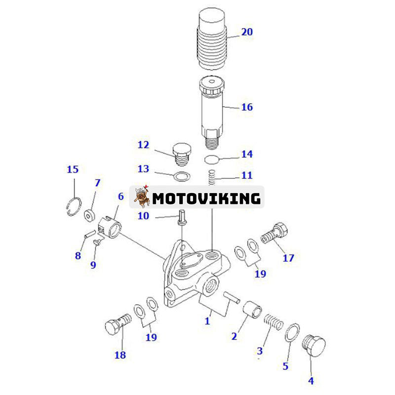 Bränslematningspump 105210-4570 för Komatsu Engine 6D105-1