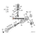 Vevaxel 16414-23010 för Kubota Engine D1403 Traktor R420 L2900DT L3010DT L3300F L3410DT