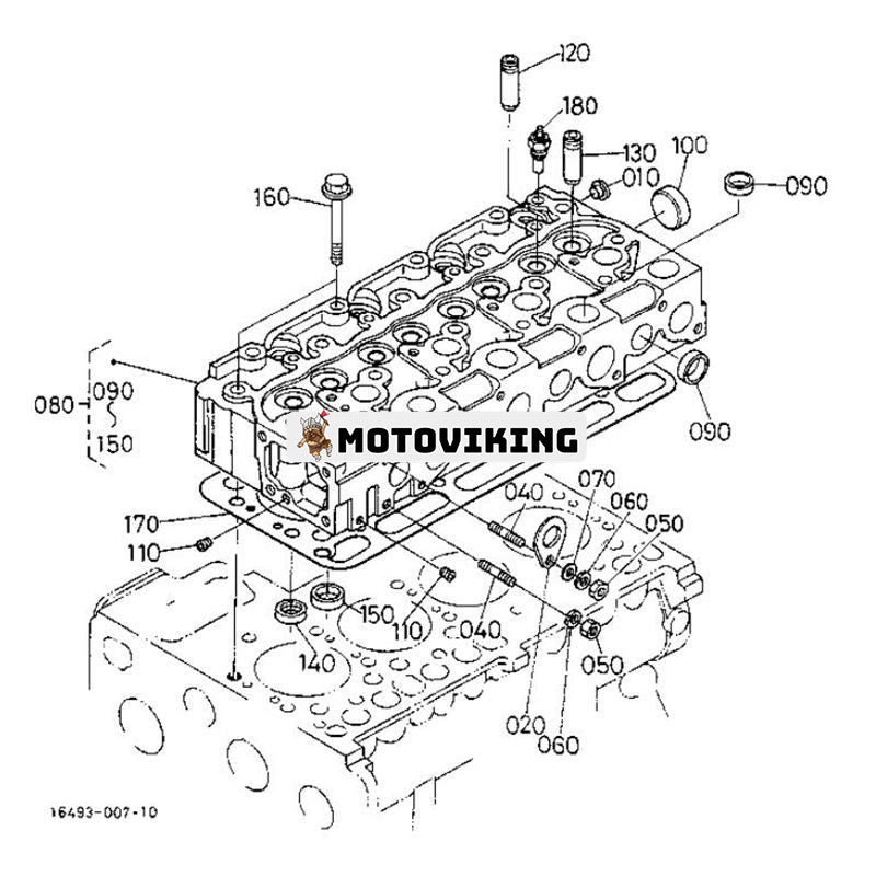 Topplockspackning 16454-03310 för Kubota Engine V1903 traktor L3600DT L3710DT