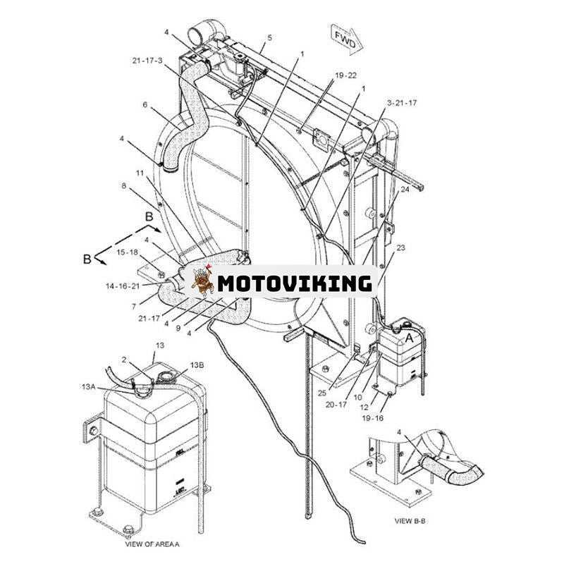 Kylare 3836408 för Caterpillar CAT Engine C13 Grävmaskin 345C MH 345D 349D 349D2