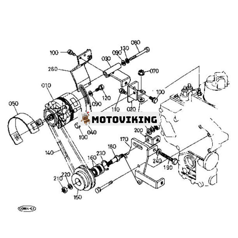 12V 35A Generator 15253-64010 för Kubota Tractor B6200D B6200E B7200E L2250DT L2250F L2550F