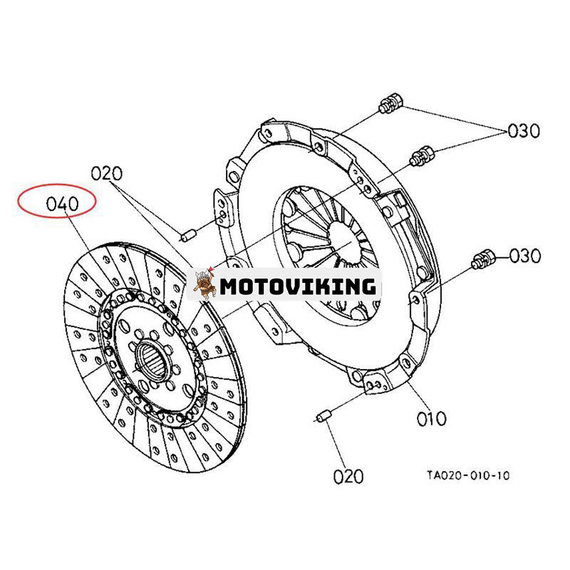 Lamellkoppling TD020-20500 för Kubota traktor L2900DT L3010F L3830DT L4300DT L5240HST M59 MX4700H MX5100H