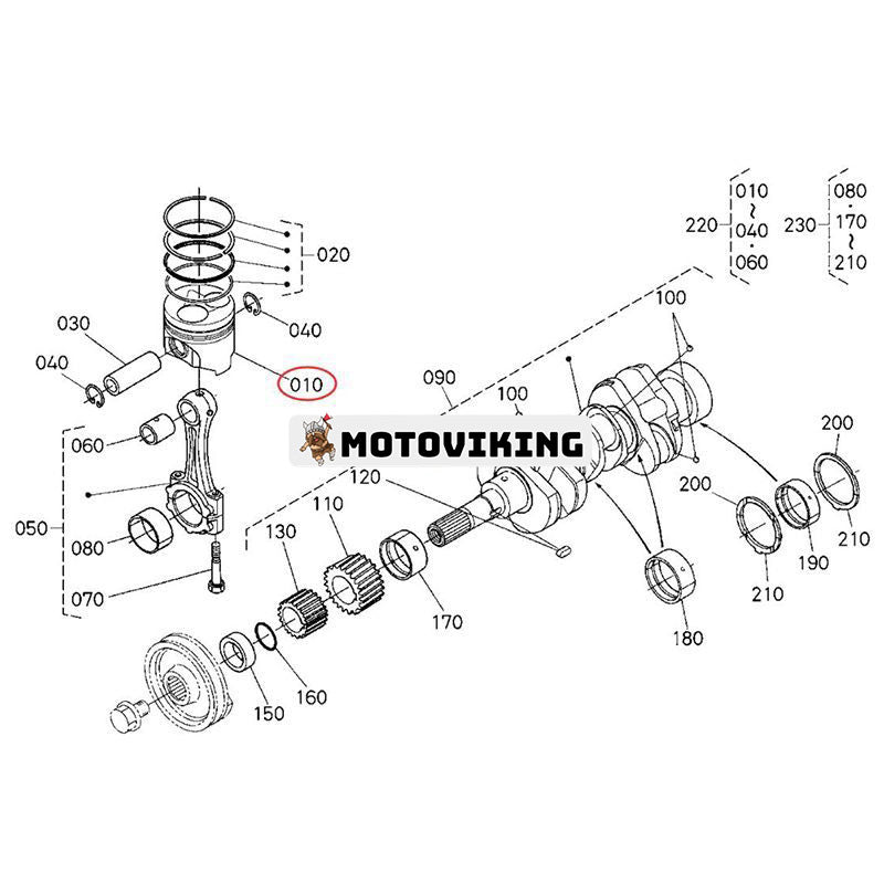 STD kolvsats 16060-21114 för Kubota Engine D1105 Grävmaskin KX71-3 U25S traktor B2410HSD B26 B2630HSD B3200HSD B7610HSD