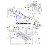 Bar cylinderhuvud YM129931-11000 för Komatsu 4D94LE-1 Yanmar 4TNE98 motor FD20.25.30-16 gaffeltruck