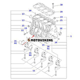 Bar Cylinder Block YM729901-01560 för Komatsu Engine 4D94E-1 Gaffeltruck BX20 FD20-14 FD30-14