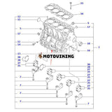 Blott cylinderblock YM729901-01570 för Komatsu Engine 4D94LE-1 Gaffeltruck BX50 FD20.25.30-16