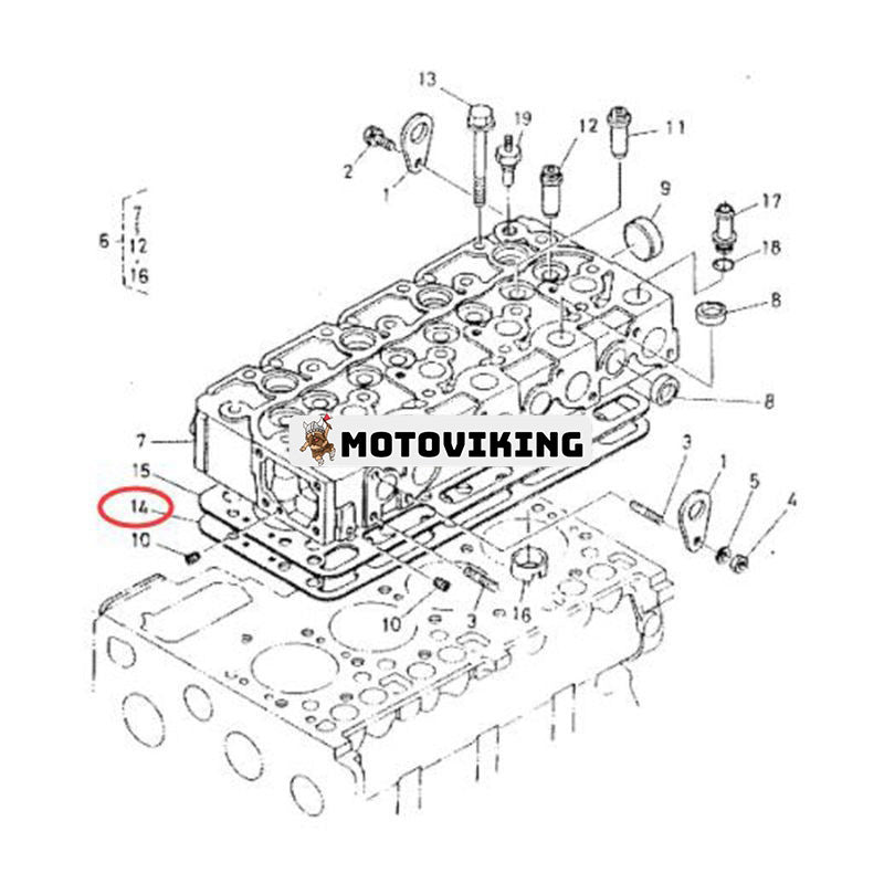 Topplockspackning 15808-0331-0 för Hyundai minilastare HSL600