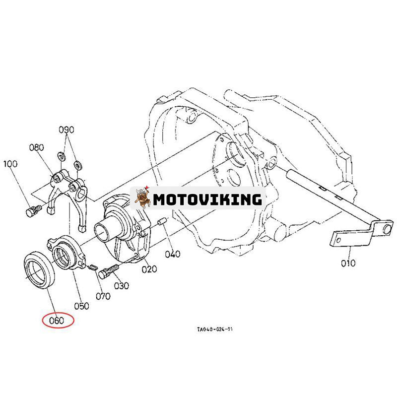 Utlösningslager TA040-20700 för Kubota traktor L2900DT L3010F L4200DT M4700 M4800SUD-F M4900 M5040DT M6040F