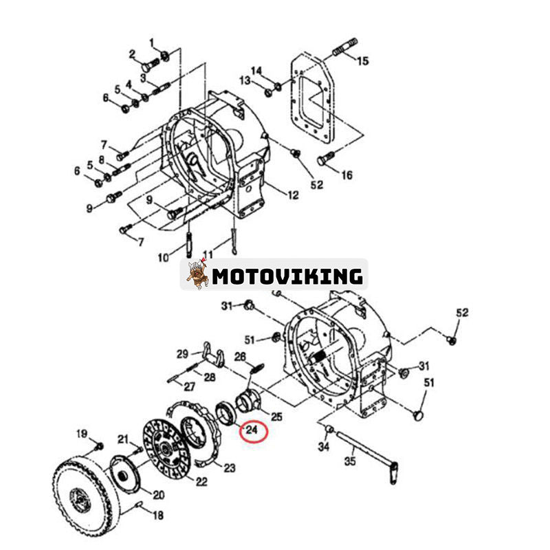 Utlösningslager SBA398560910 för New Holland traktor T2410 T2420 TC35 TC40 TC45 TC48DA TC55DA BOOMER 4055 4060